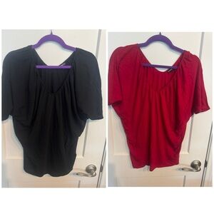 Black and Red blousy tops. Size small.